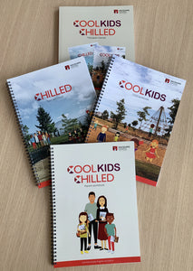 photo of four Cool Kids books; Therapist manual, Child, Teen and Parent workbooks